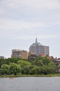 Boston Skyline from Charles River in Massachusettes State of USA Royalty Free Stock Photo