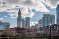 Boston Skyline and Custom House Clock Tower - Boston, Massachusetts, USA Royalty Free Stock Photo