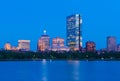 Boston skyline at dusk. Office buildings in Back Bay Royalty Free Stock Photo