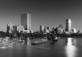 Boston skyline in the evening, Back Bay district, USA