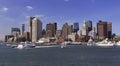 Boston skyline and harbor Royalty Free Stock Photo