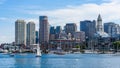 Boston skyline and harbour Royalty Free Stock Photo