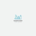 Boston skyline logo line art modern Royalty Free Stock Photo