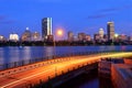 Boston Skyline and Memorial Drive Royalty Free Stock Photo