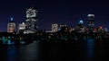 Boston skyline at night Royalty Free Stock Photo