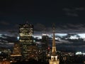 Boston skyline at night Royalty Free Stock Photo