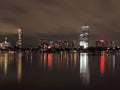Boston Skyline at Night Royalty Free Stock Photo