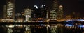 Boston SKyline at night panorama Royalty Free Stock Photo