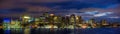 Boston Skyline Panorama At Night