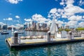 Boston skyline seen from Piers Park, Royalty Free Stock Photo