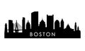 Boston skyline silhouette. Royalty Free Stock Photo
