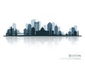 Boston, skyline silhouette with reflection. Royalty Free Stock Photo