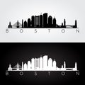 Boston skyline silhouette Royalty Free Stock Photo