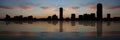 Boston skyline at sunset Royalty Free Stock Photo