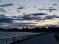 Boston Skyline Sunset Royalty Free Stock Photo