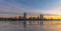 Boston skyline at sunset. Massachusetts, United States. Royalty Free Stock Photo