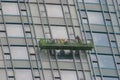 Boston Skyline syscraper group workers cleaning windows service 15 may 2005 Royalty Free Stock Photo