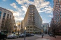 Boston Street Buildings at sunset - Boston, Massachusetts, USA