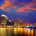 Boston sunset skyline at Fan Pier Massachusetts Royalty Free Stock Photo