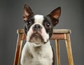 Boston Terrier Portrait in Professional Studio Setting Royalty Free Stock Photo