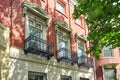 Boston typical houses in historic center near Back Bay Royalty Free Stock Photo