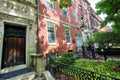 Boston typical houses in historic center near Back Bay Royalty Free Stock Photo