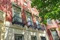 Boston typical houses in historic center near Back Bay Royalty Free Stock Photo