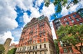 Boston typical houses in historic center near Boston Back Bay district Royalty Free Stock Photo