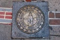 Freedom Trail Marker in Boston, Massachusetts. Royalty Free Stock Photo