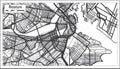 Boston USA City Map in Retro Style. Outline Map. Royalty Free Stock Photo