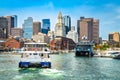 Boston, USA. Boston harbor and scenic waterfront view Royalty Free Stock Photo