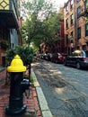 Street in Beacon Hill, a historic neighborhood in Boston, Massachusetts Royalty Free Stock Photo