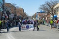 Cops for Kids with Cancer in Saint Patrick`s Day parade Boston, USA Royalty Free Stock Photo