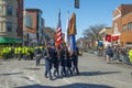 US Air Force March in Saint Patrick`s Day parade Boston, USA