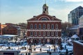 Boston, USA- March 01, 2019: The Bostonian Society maintains a library and museum inside the Old State House Royalty Free Stock Photo