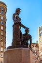 Boston, USA- March 01, 2019: The Emancipation Memorial, also known as the Freedman`s Memorial or the Emancipation Group, and