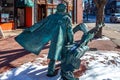 Boston, USA- March 01, 2019: The life-sized statue of Edgar Allan Poe was unveiled in Boston on October 5. The statue shows Poe