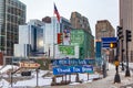 Boston, USA- March 01, 2019: Streets of Boston, Capital city of state Massachusetts, United states of America