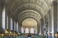 Boston, USA - October 22, 2021: Reading room at McKim Building where you can study, do research or read, located in the Boston Royalty Free Stock Photo