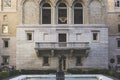Boston, USA - October 22, 2021: Vintage look of a sculpture on the courtyard of the Mckim building of Boston Public Library Royalty Free Stock Photo