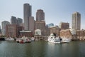 Boston skyline and cityscape from the harbor Royalty Free Stock Photo