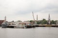 Boston skyline and cityscape from the harbor Royalty Free Stock Photo