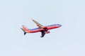 BOSTON USA 06.09.2017 Southwest Airlines Boeing 737start takeoff at Logan International Airport Royalty Free Stock Photo