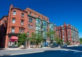 Boston, USA: Street view with old brick houses in Back Bay