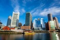 Boston waterfront with skyscrapers and bridge Royalty Free Stock Photo