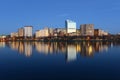 Boston West End skyline at night, USA Royalty Free Stock Photo