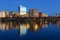 Boston West End skyline at night, USA Royalty Free Stock Photo