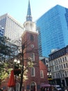 Boston& x27;s church between tho modern buildings