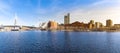 Boston Zakim bridge panorama Royalty Free Stock Photo