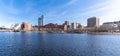 Boston Zakim bridge panorama Royalty Free Stock Photo